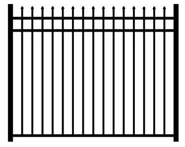 A-1 Traditional Straight Picket 3-Rail Pool Section Flush Bottom