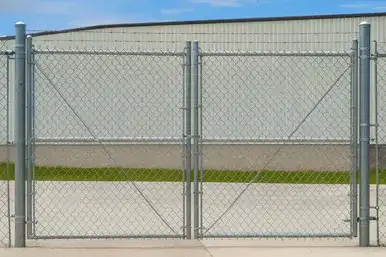 8'H x 20'W x 2" Heavy SK40 Chain Link Double Drive Gate - Galvanized