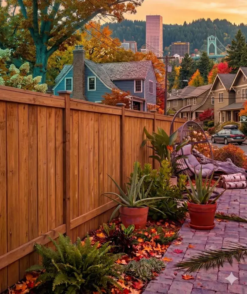 Wood fence