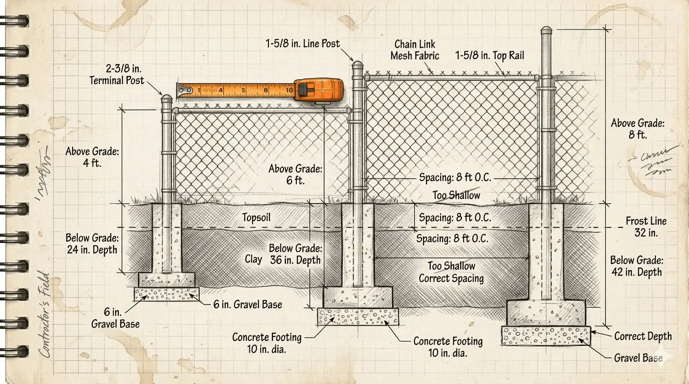 Fence Post Spacing Guide: Every Type, Every Height