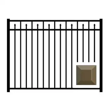 D-2 Contemporary with Traditional Picket 3-Rail Pool Section Flush Bottom