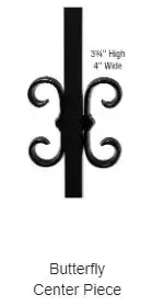 Butterfly Center Piece for Aluminum Rail