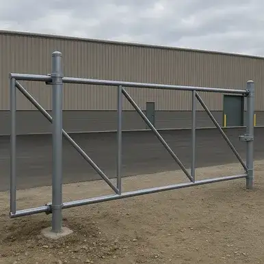 Industrial Rolling Chain Link Gate Frame Galvanized