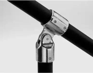 17-7 Structural Pipe Fitting, Adjustable Elbow/Tee, Aluminum, 1.25 in Pipe Size