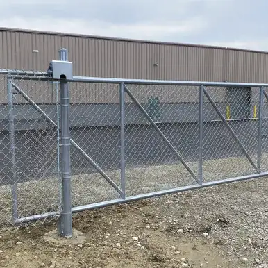 Industrial Rolling Chain Link Gate Galvanized